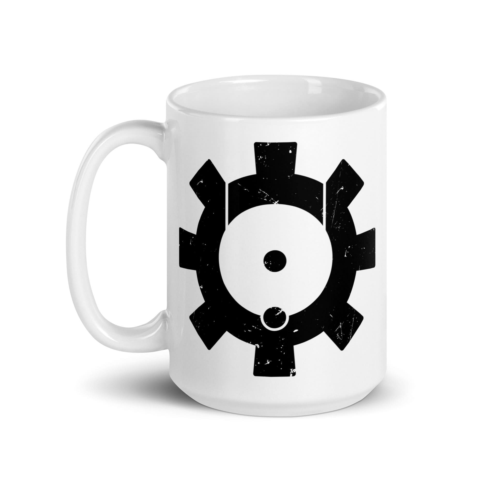 Spartan Mounts ceramic mug with bolt carrier group design
