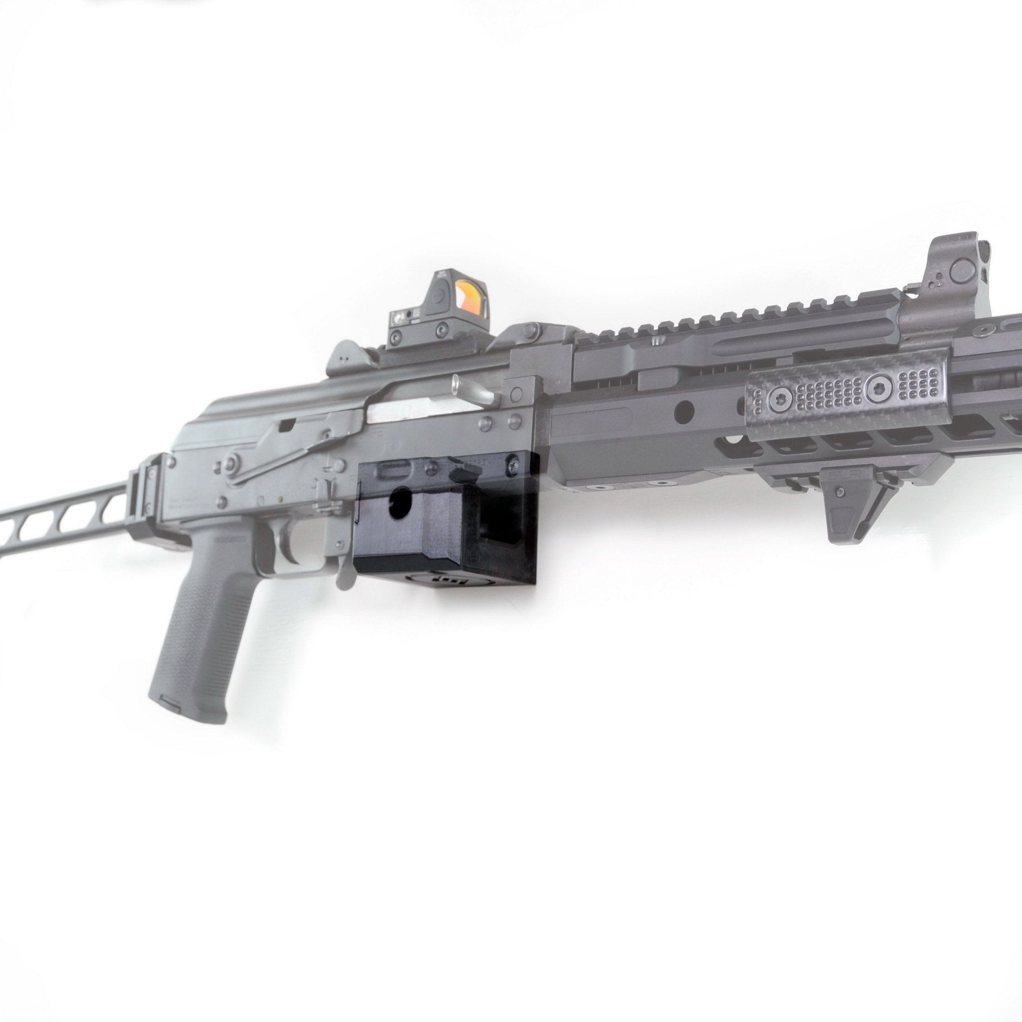 CZ Bren 2 7.62x39 rifle shown mounted on the Spartan Mounts wall hook for secure, quick-access storage
