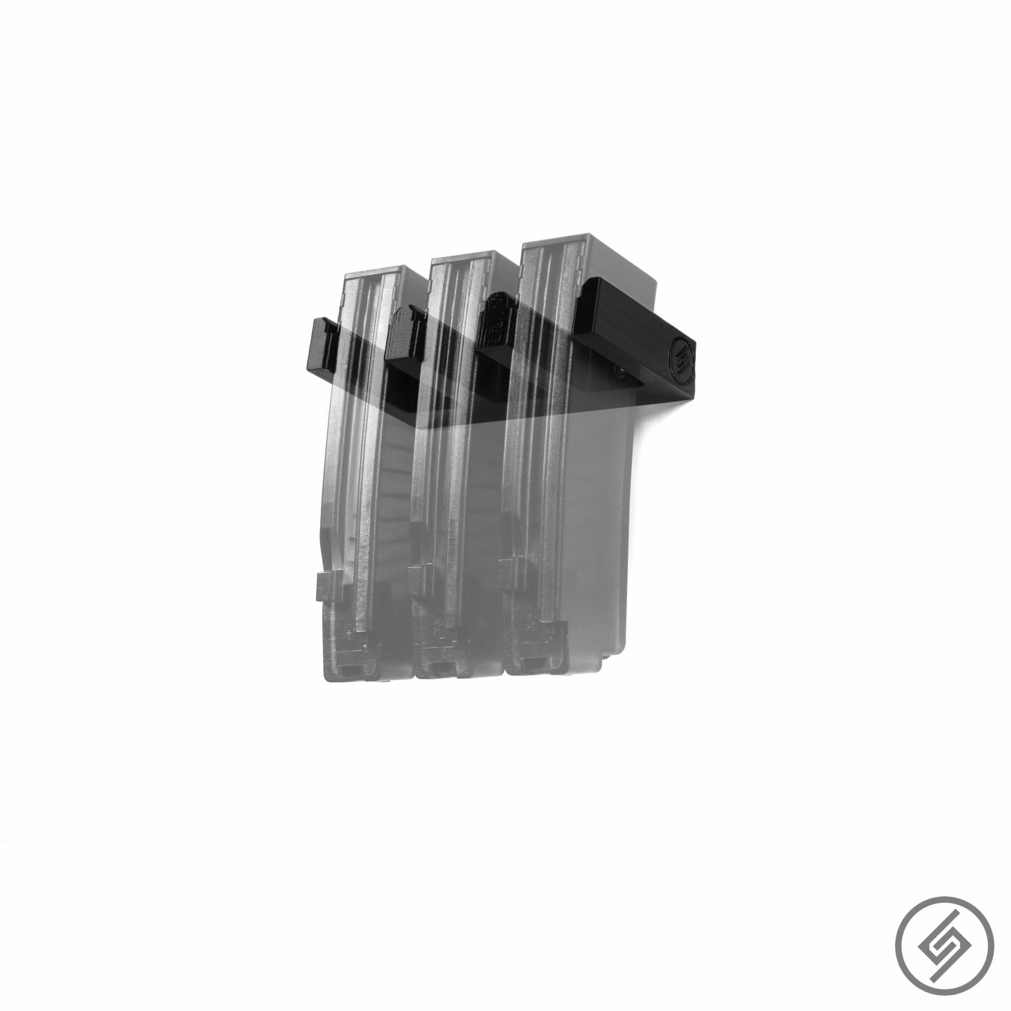 CZ Scorpion EVO 3 Gen 2 magazines shown loaded in the Spartan Mounts wall rack for organized, off-the-floor storage