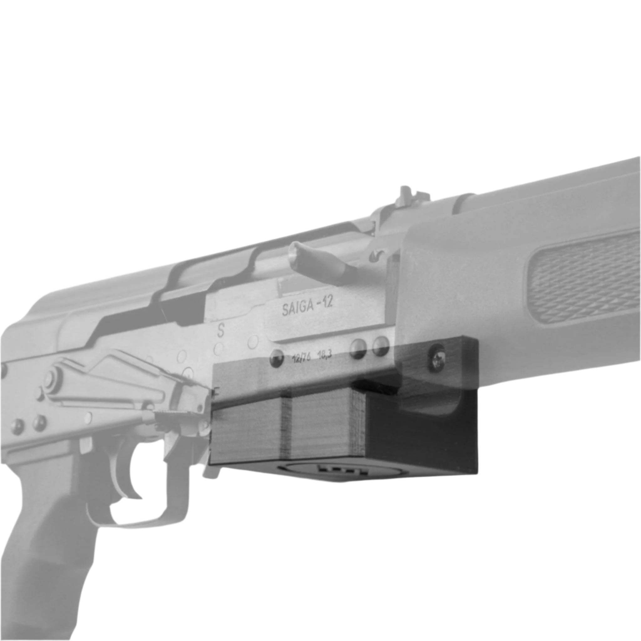 JTS M12AK shotgun shown mounted on the Spartan Mounts wall hook for secure, quick-access storage