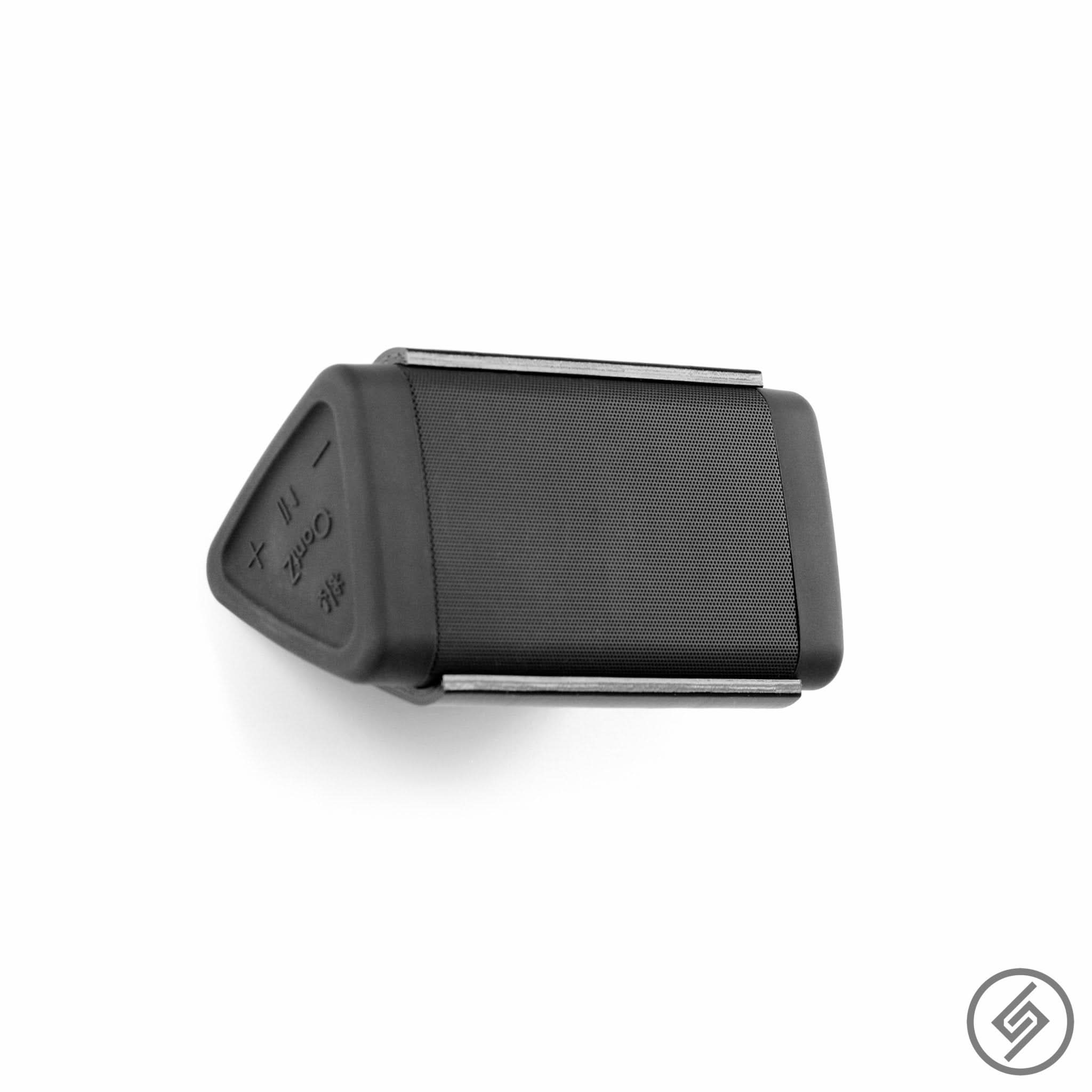 OontZ Ultra speaker shown mounted on the Spartan Mounts wall mount for a clean, space-saving setup