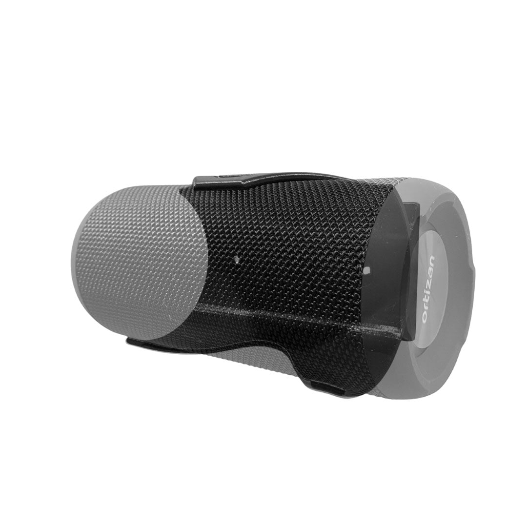 Ortizan X10 speaker shown mounted on the Spartan Mounts wall mount for a clean, space-saving setup
