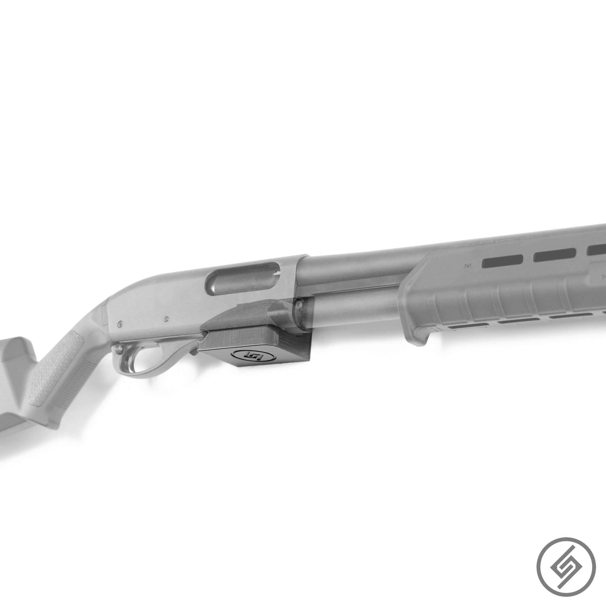 Savage Stevens 320 shotgun shown mounted on the Spartan Mounts wall hook for secure, quick-access storage