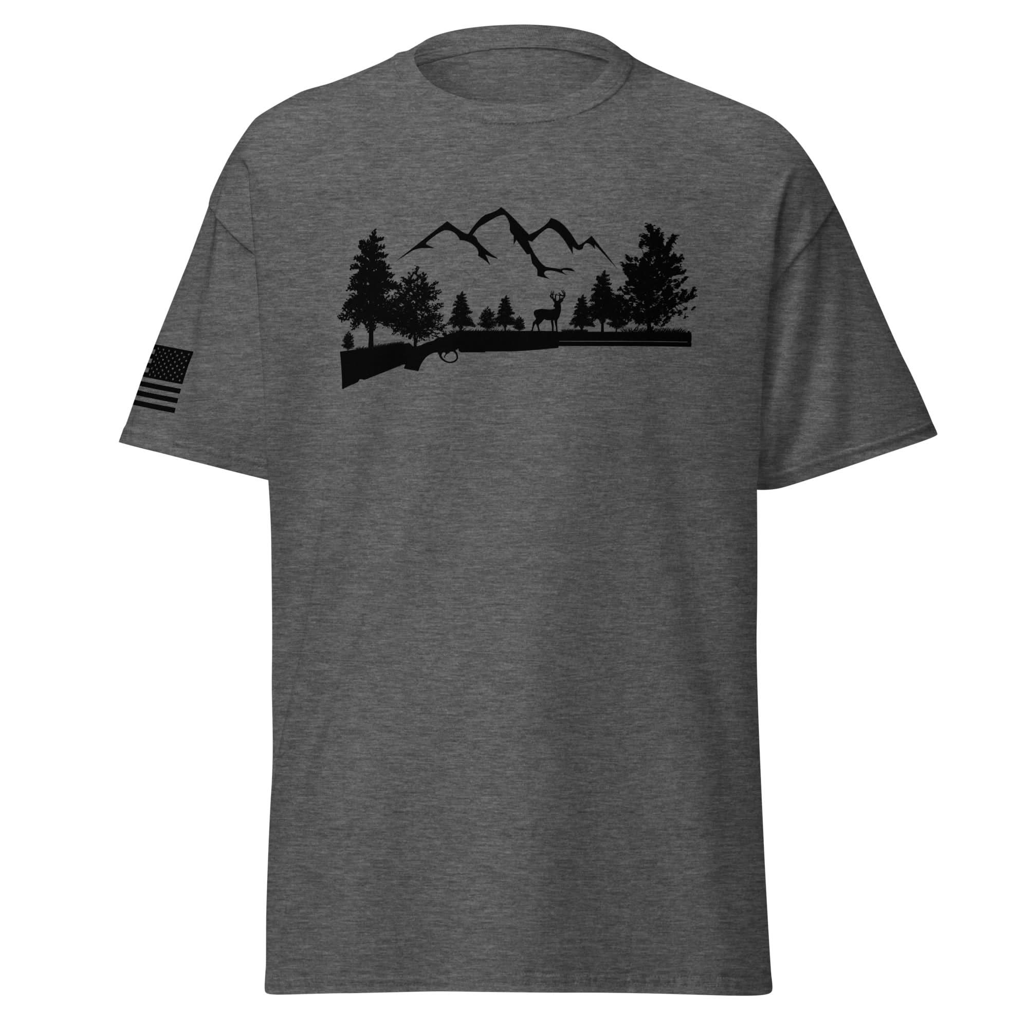 Shotgun and Mountains Shirt | Black Ink by Spartan Mounts img - 4 - Mounting and Storage Solution