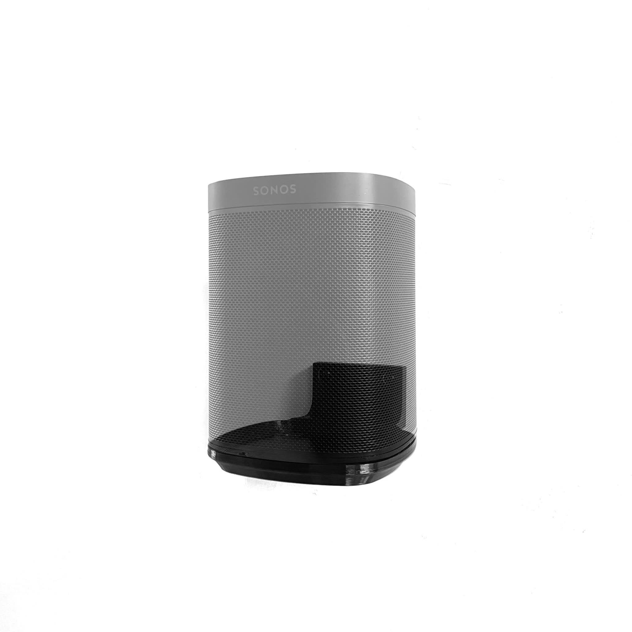 Sonos One SL speaker shown mounted on the Spartan Mounts wall mount for a clean, space-saving setup