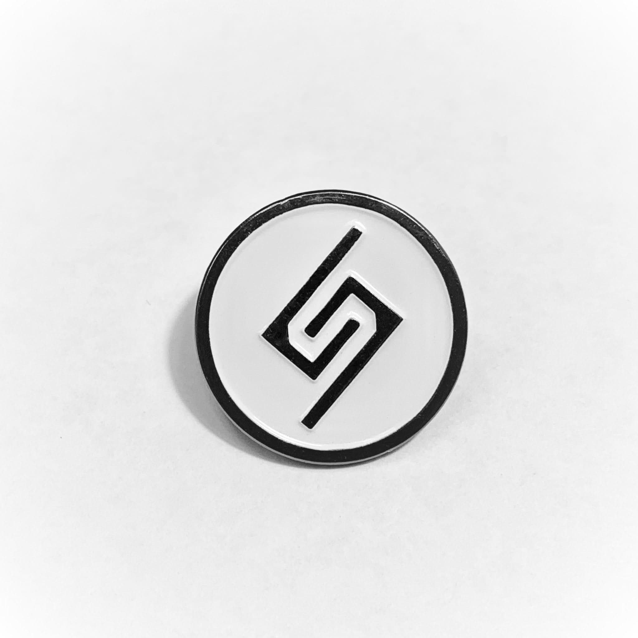 Spartan Mounts shield-logo enamel pin