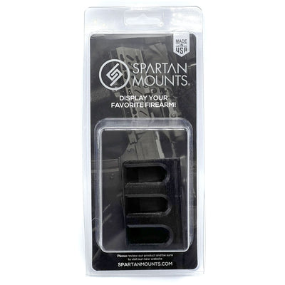 Spartan Mounts 1911 magazine wall mount shown in retail packaging