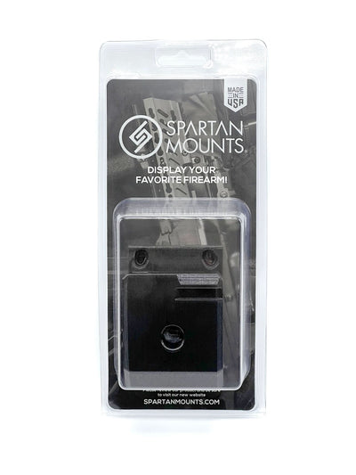 Spartan Mounts AR-15 wall mount shown in retail packaging