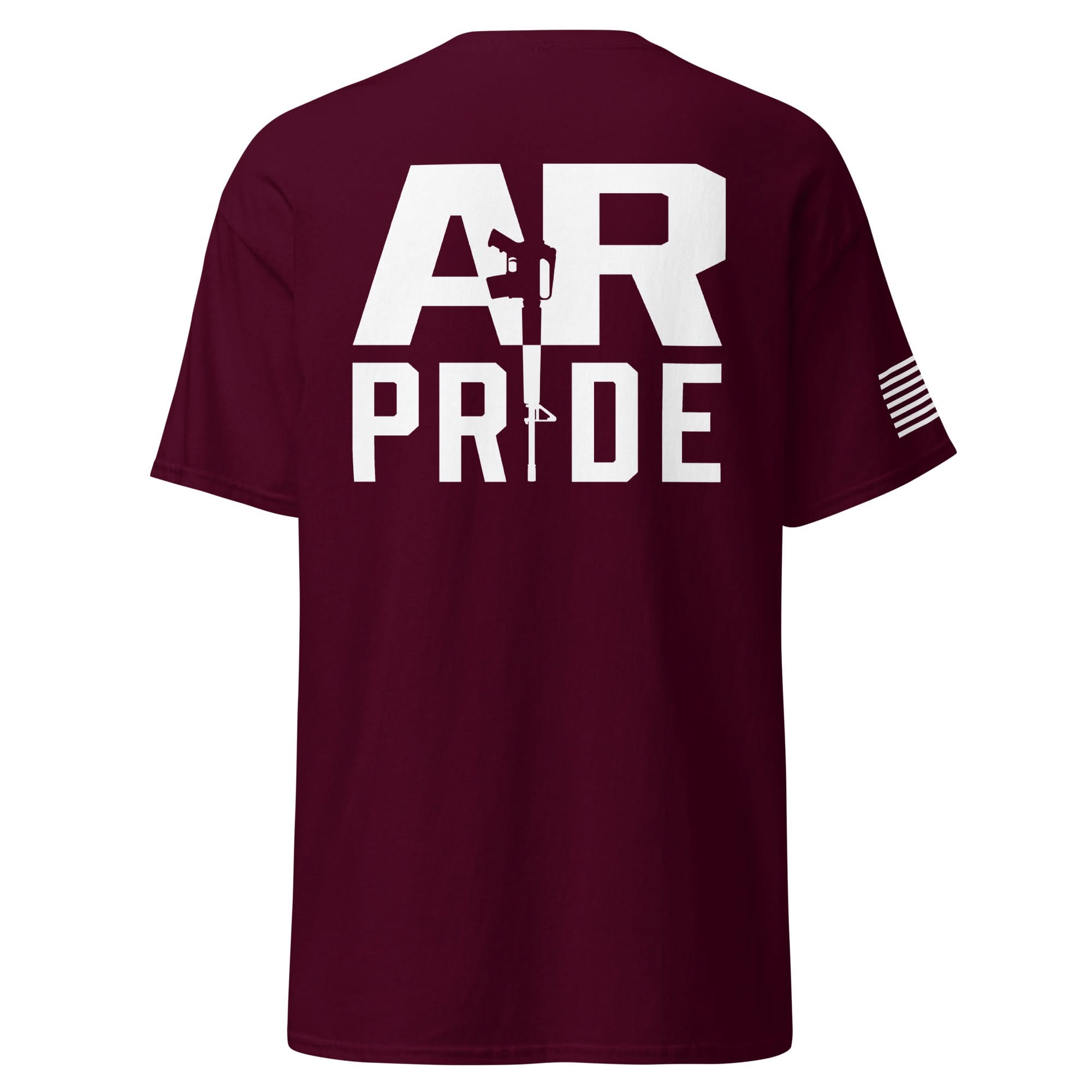 AR Pride Shirt | White Ink Spartan Mounts Maroon S 5