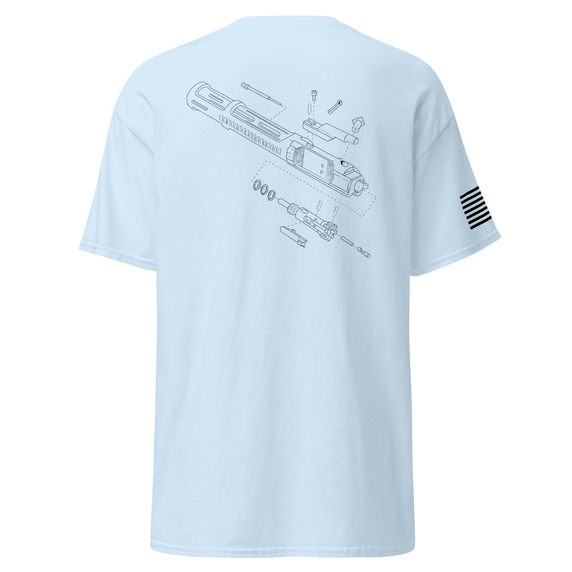 BCG Exploded Shirt | Black Ink Spartan Mounts Light Blue S 1