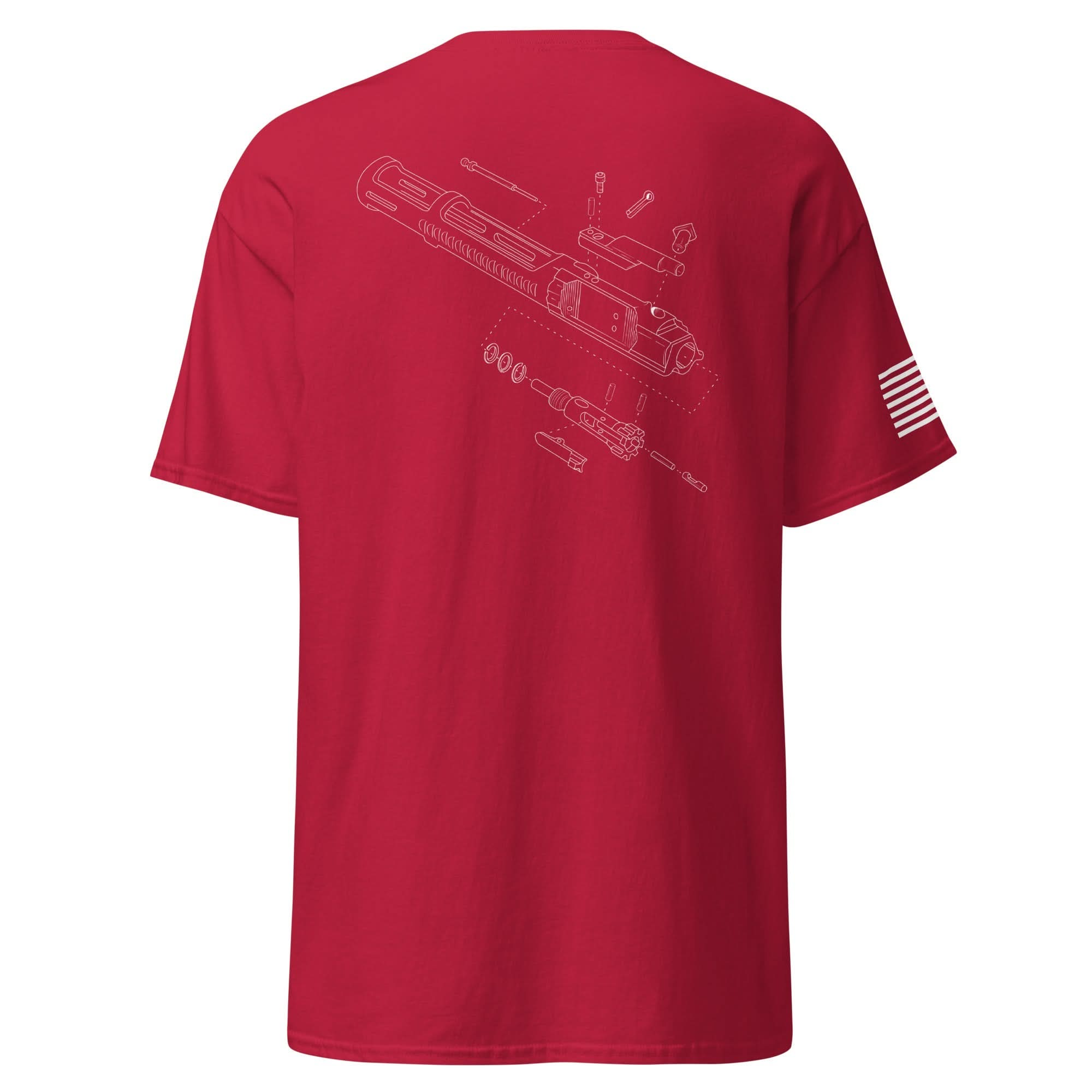 BCG Exploded Shirt | White Ink Spartan Mounts Cardinal S 14