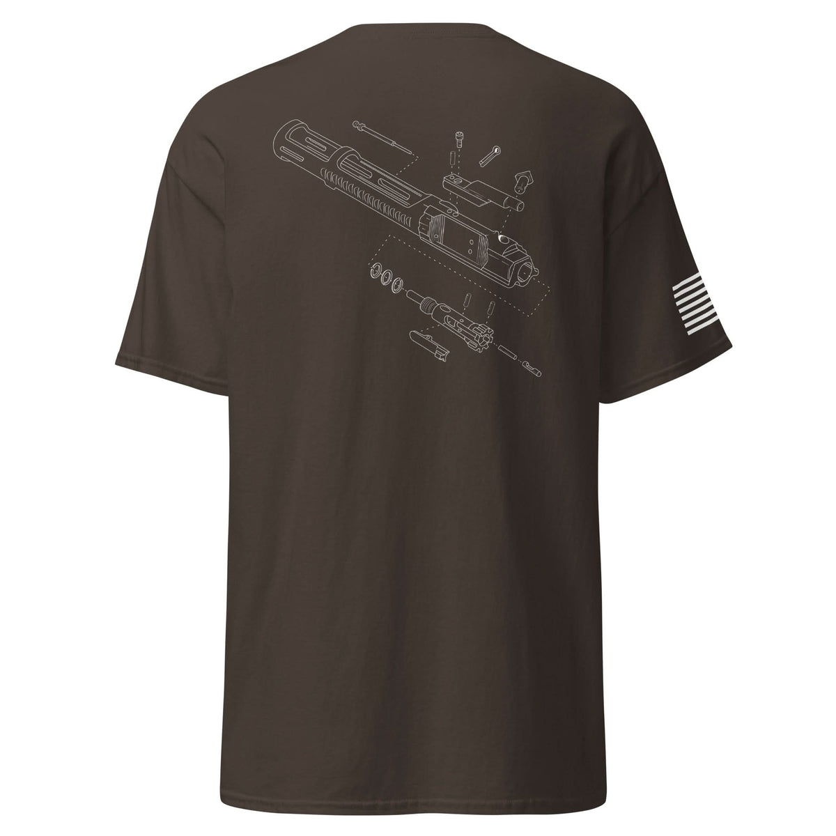 BCG Exploded Shirt | White Ink Spartan Mounts Dark Chocolate S 1