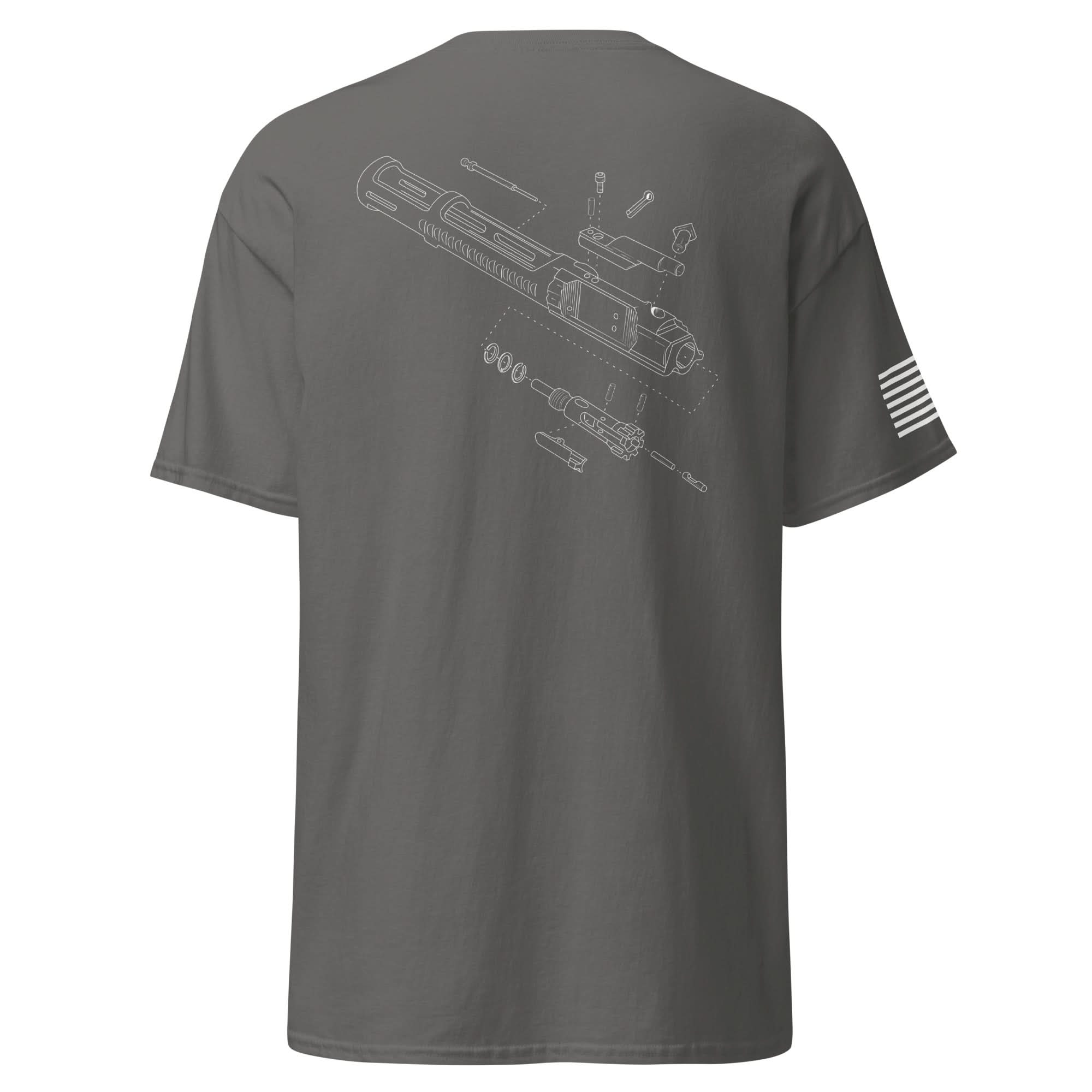 BCG Exploded Shirt | White Ink Spartan Mounts Charcoal S 20