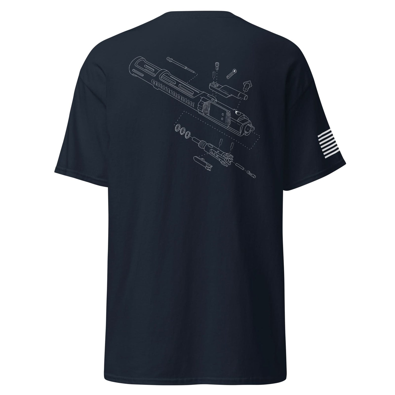 BCG Exploded Shirt | White Ink by Spartan Mounts img - 11 - Mounting and Storage Solution