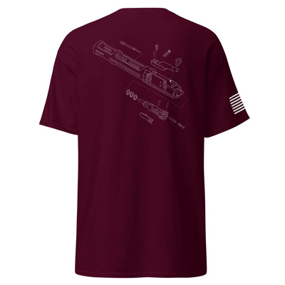 BCG Exploded Shirt | White Ink by Spartan Mounts img - 5 - Mounting and Storage Solution