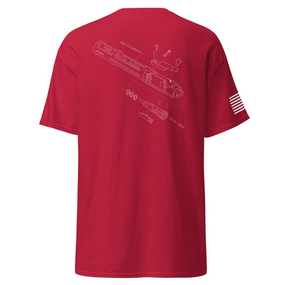 BCG Exploded Shirt | White Ink by Spartan Mounts img - 14 - Mounting and Storage Solution
