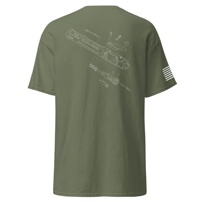 BCG Exploded Shirt | White Ink by Spartan Mounts img - 23 - Mounting and Storage Solution