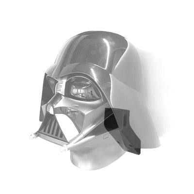 Darth Vader helmet shown mounted on the Spartan Mounts wall mount for a clean, off-the-floor display