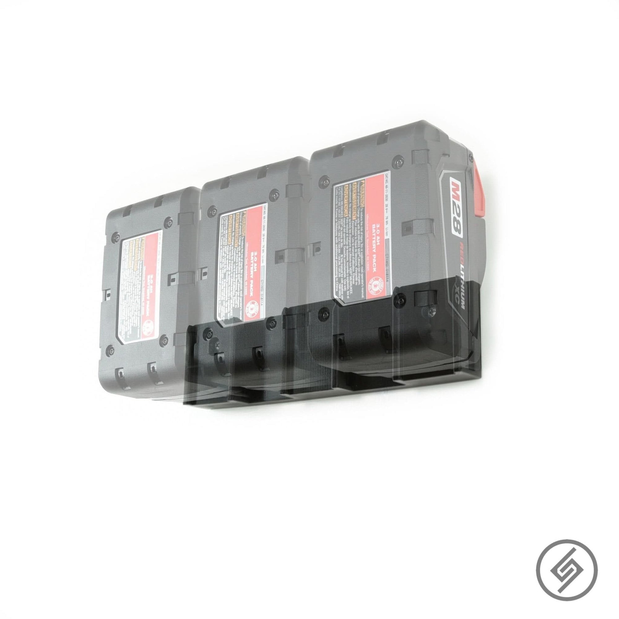 Milwaukee M28 Battery Mount by Spartan Mounts img - 1 - Mounting and Storage Solution