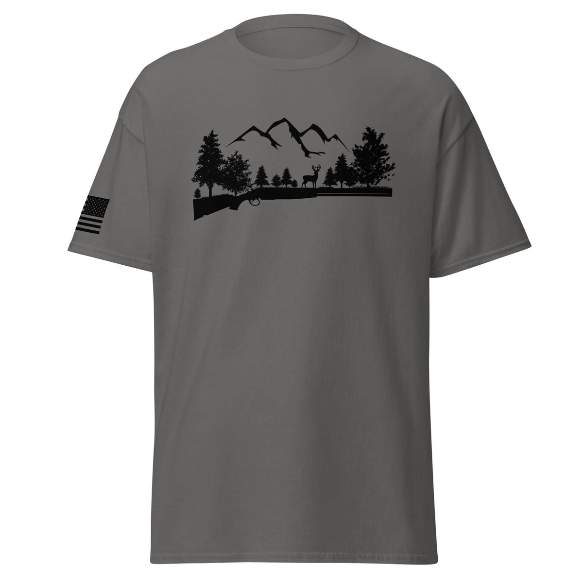 Shotgun and Mountains Shirt | Black Ink by Spartan Mounts img - 7 - Mounting and Storage Solution