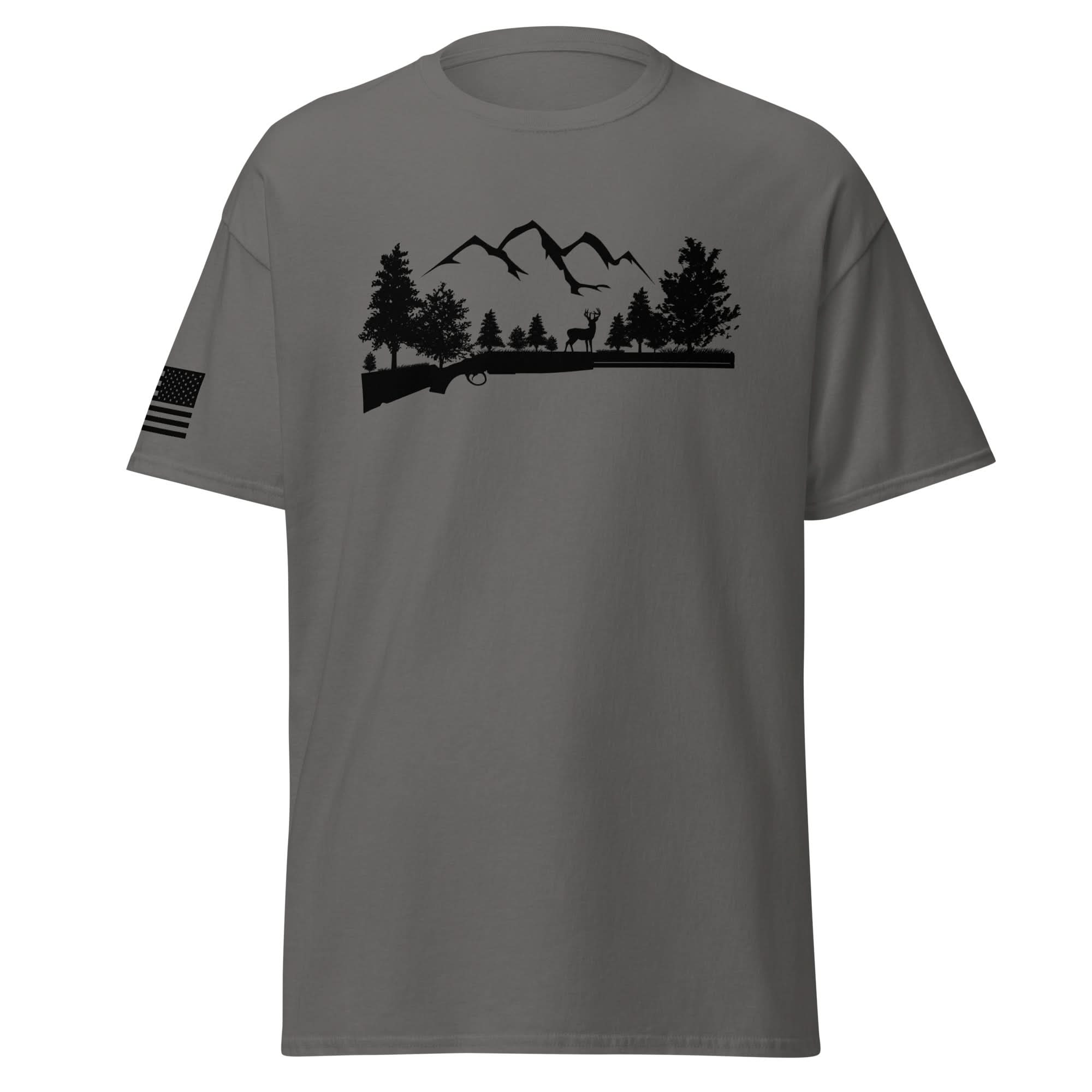 Shotgun and Mountains Shirt | Black Ink by Spartan Mounts img - 7 - Mounting and Storage Solution
