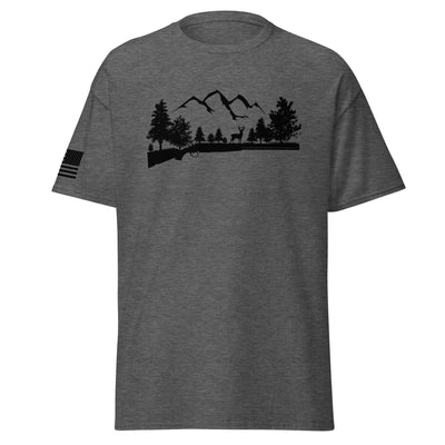 Shotgun and Mountains Shirt | Black Ink by Spartan Mounts img - 4 - Mounting and Storage Solution