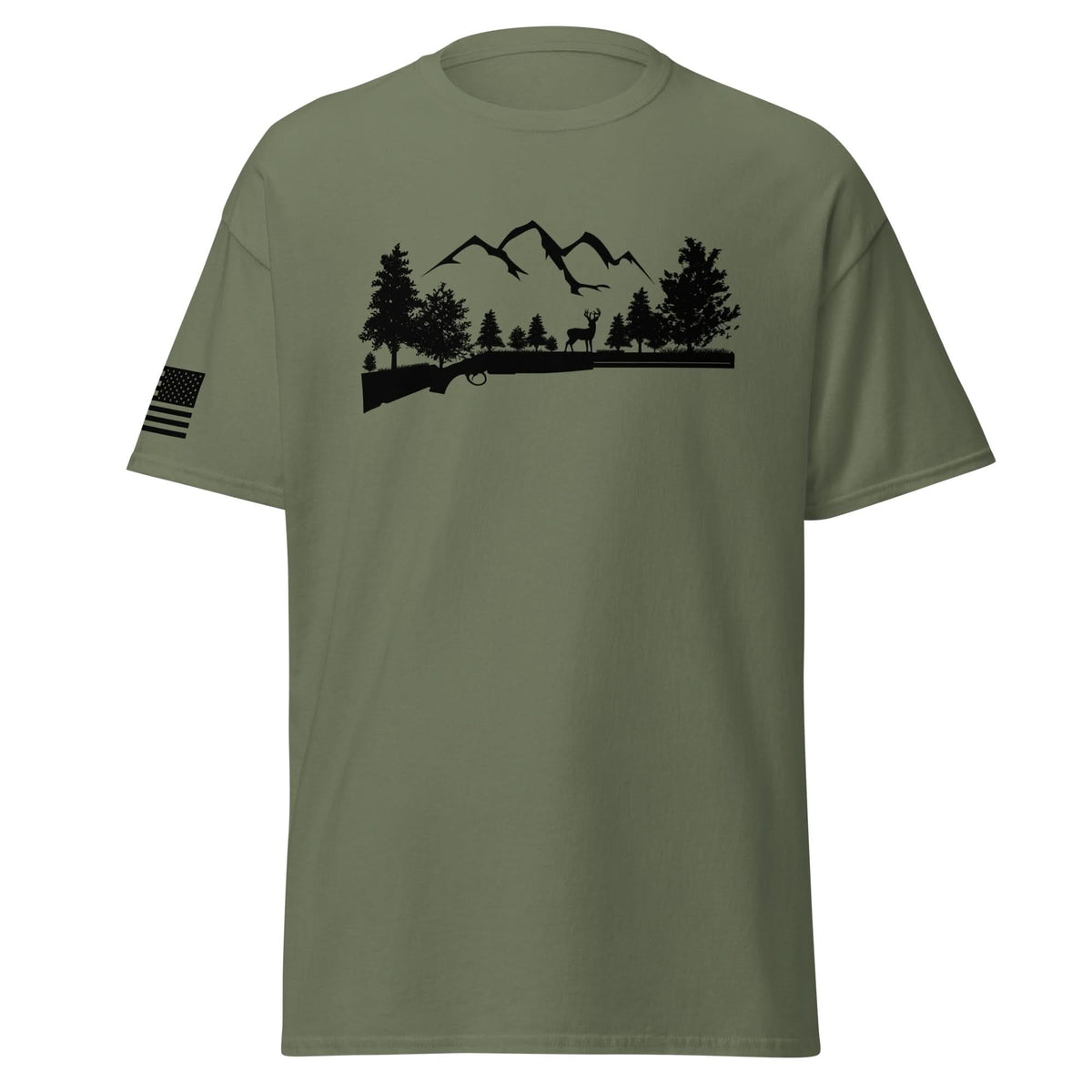Shotgun and Mountains Shirt | Black Ink by Spartan Mounts img - 10 - Mounting and Storage Solution