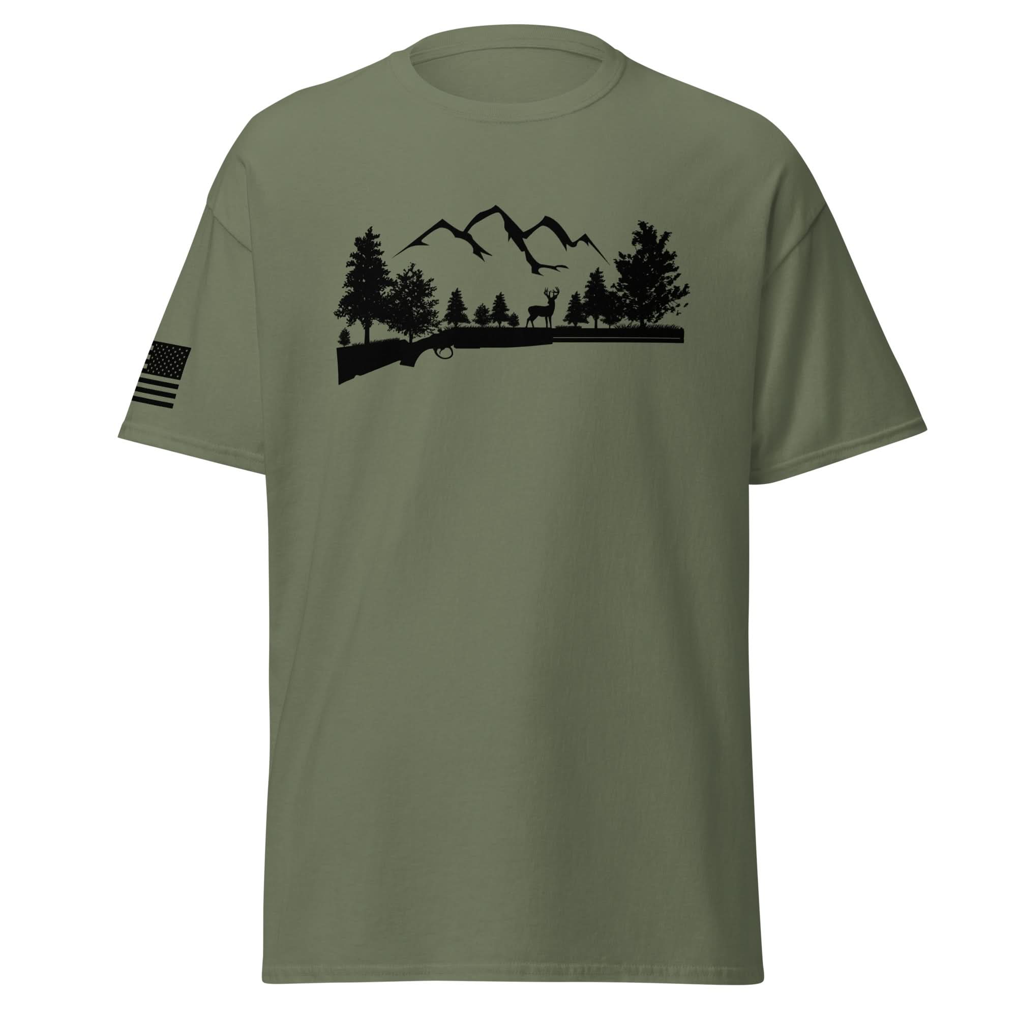 Shotgun and Mountains Shirt | Black Ink by Spartan Mounts img - 10 - Mounting and Storage Solution