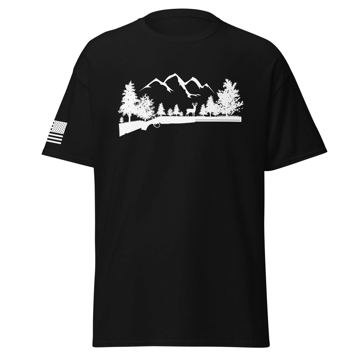 Shotgun and Mountains Shirt | White Ink by Spartan Mounts img - 7 - Mounting and Storage Solution