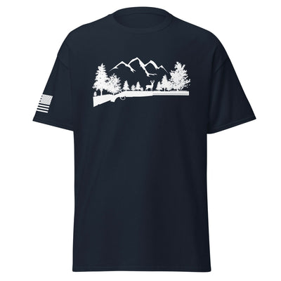 Shotgun and Mountains Shirt | White Ink by Spartan Mounts img - 10 - Mounting and Storage Solution