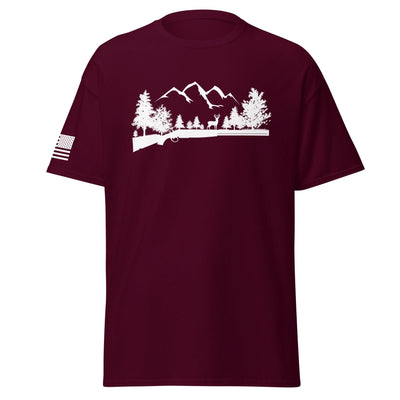 Shotgun and Mountains Shirt | White Ink by Spartan Mounts img - 4 - Mounting and Storage Solution