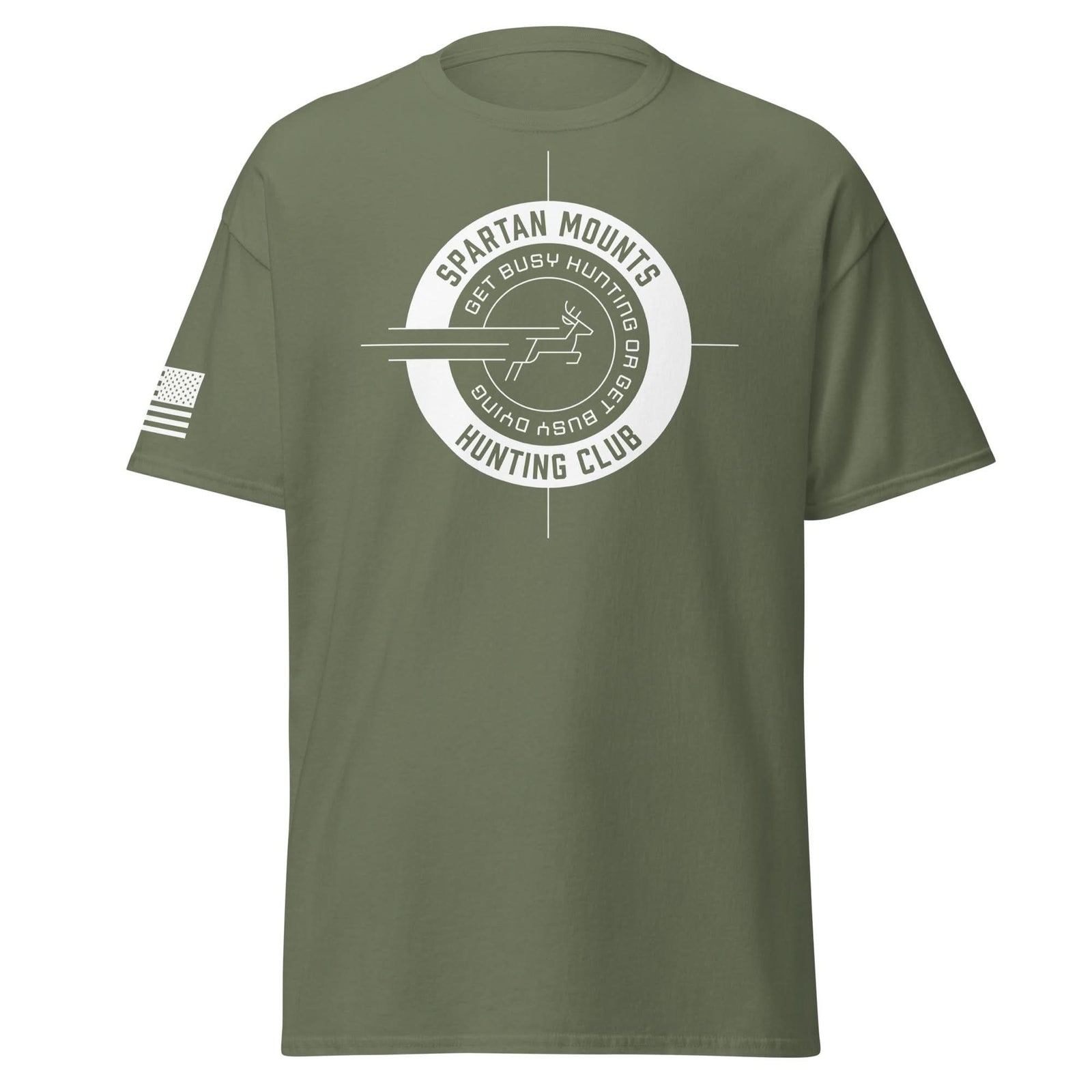Spartan Hunting Club Shirt | White Ink by Spartan Mounts img - 1 - Mounting and Storage Solution