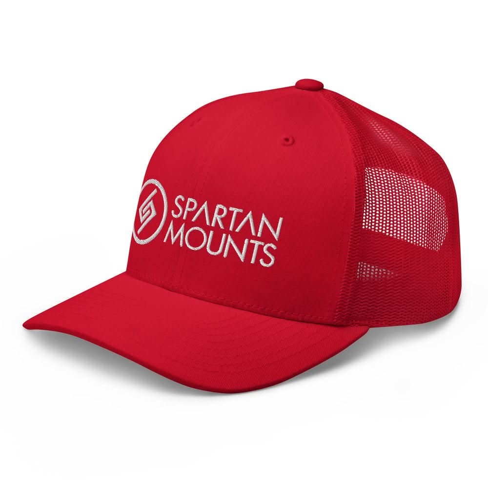 Spartan Logo Hat | White Embroidery Spartan Mounts Red 4