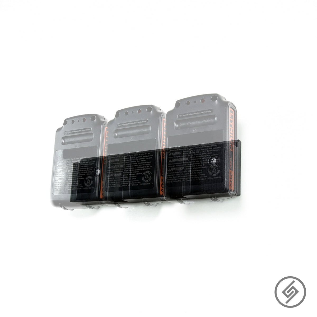 2 Pack** Black & Decker 20V Battery Slot Tool Holder Mount